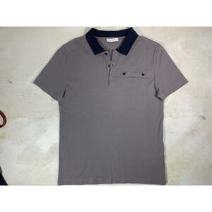 Versace Collection Mens Gray Short Sleeve Polo Shirt Large Casual